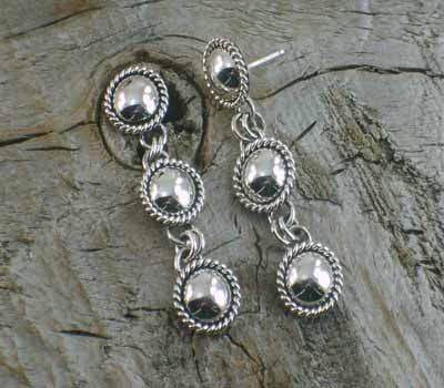 Artie Yellowhorse Sterling Triple Drop Earrings